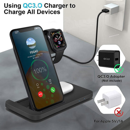 3in1 Wireless Fast Charger Dock Station - Mateo Starr