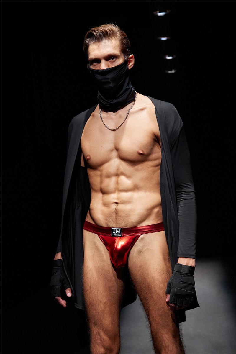 4 Piece Jockmail Erotic Edge PU Leather Jockstrap - Mateo Starr