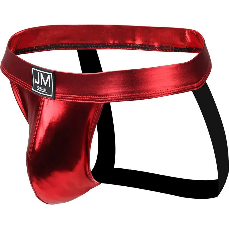 4 Piece Jockmail Erotic Edge PU Leather Jockstrap - Mateo Starr