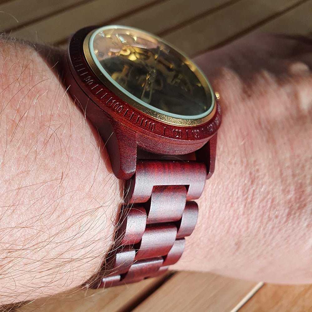 Classic Wooden Men's Mechanical Watch - Mateo Starr