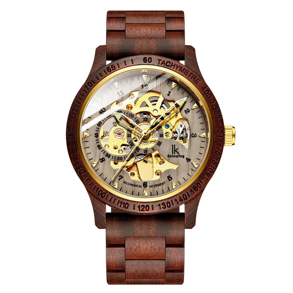Classic Wooden Men's Mechanical Watch - Mateo Starr