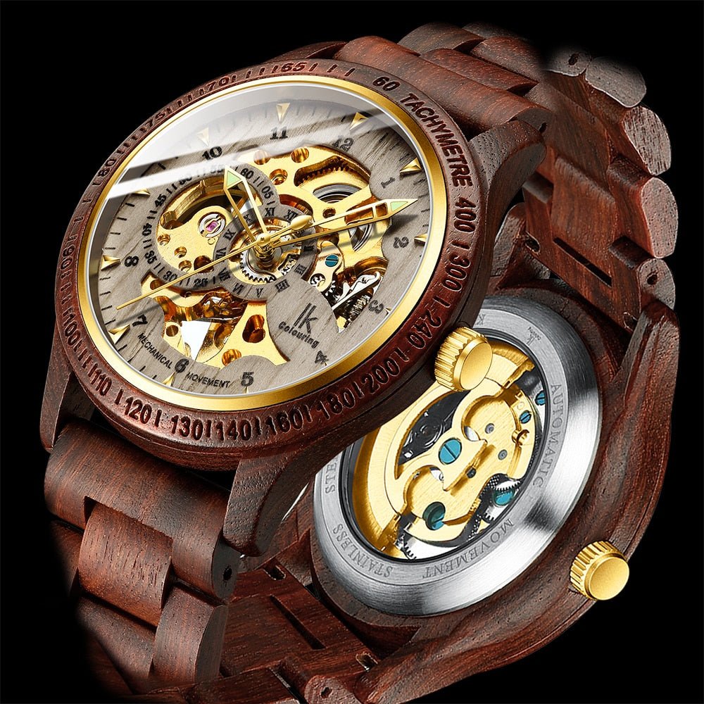 Classic Wooden Men's Mechanical Watch - Mateo Starr