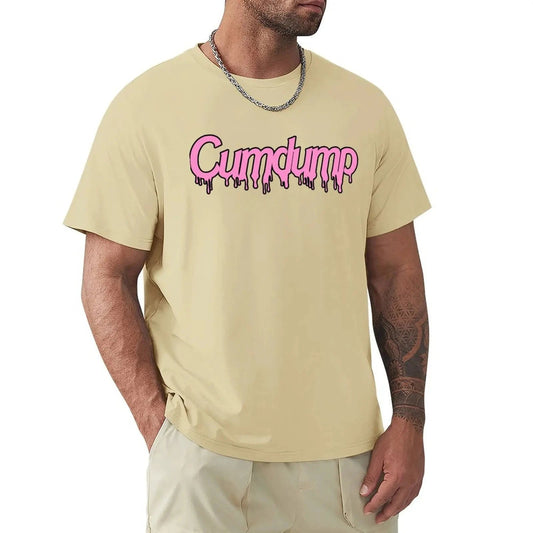 Cumdump Classic Crew Neck Cotton T-Shirt Men Women Beige - Mateo Starr