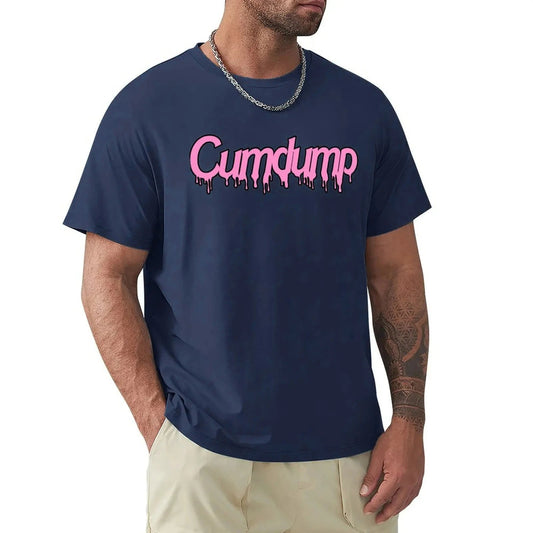 Cumdump Classic Crew Neck Cotton T-Shirt Men Women Blue - Mateo Starr
