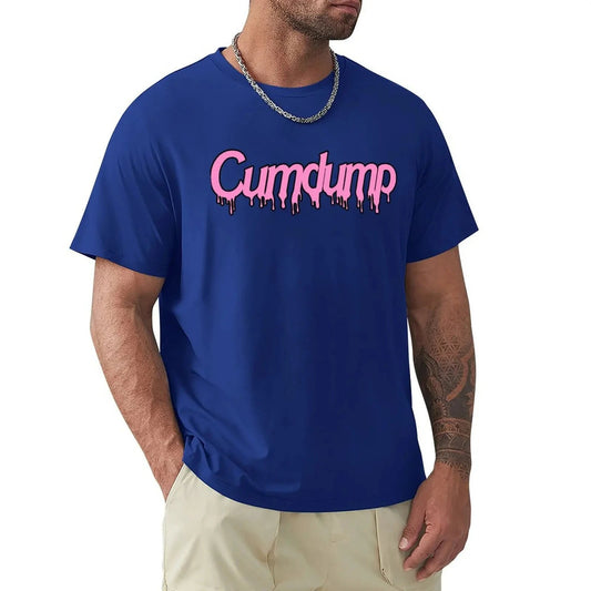 Cumdump Classic Crew Neck Cotton T-Shirt Men Women Blue - Mateo Starr