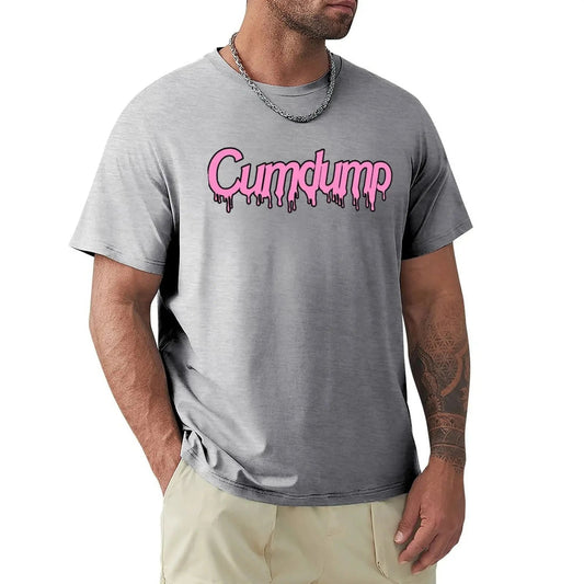 Cumdump Classic Crew Neck Cotton T-Shirt Men Women Grey - Mateo Starr