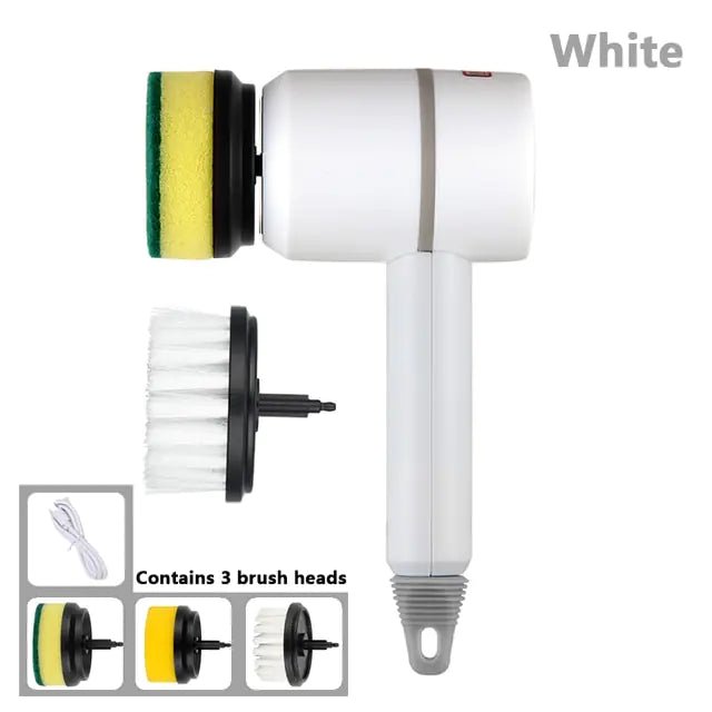 Electric Cleaning Brush 3 Brush Heads Cleaner Multifunctional - Mateo Starr