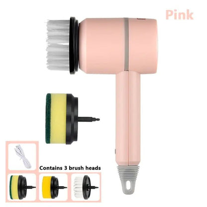 Electric Cleaning Brush 3 Brush Heads Cleaner Multifunctional - Mateo Starr