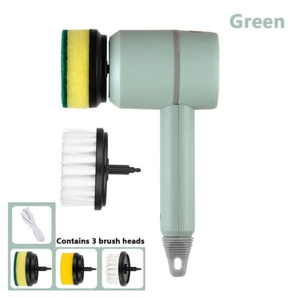 Electric Cleaning Brush 3 Brush Heads Cleaner Multifunctional - Mateo Starr