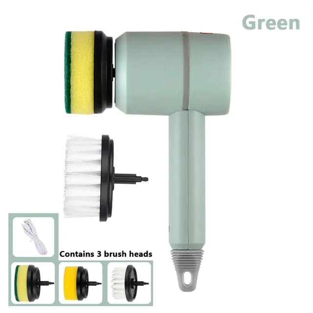 Electric Cleaning Brush 3 Brush Heads Cleaner Multifunctional - Mateo Starr