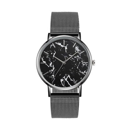 Fashion Rose Gold Mesh Band Creative Marble Female Wrist Watch - Mateo Starr