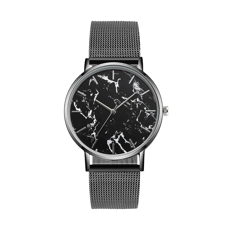 Fashion Rose Gold Mesh Band Creative Marble Female Wrist Watch - Mateo Starr