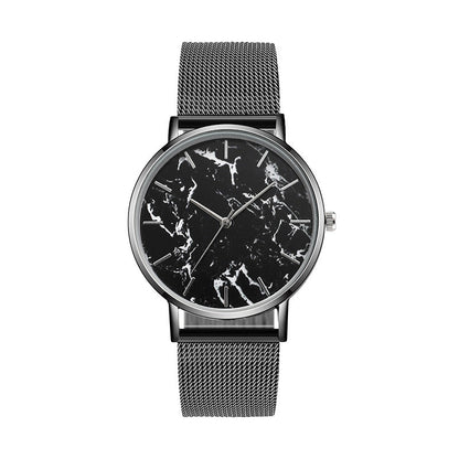Fashion Rose Gold Mesh Band Creative Marble Female Wrist Watch - Mateo Starr