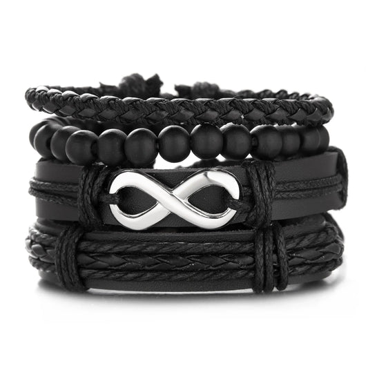 Men Bracelets Vintage Multilayer Leather Braid Bracelets - Mateo Starr
