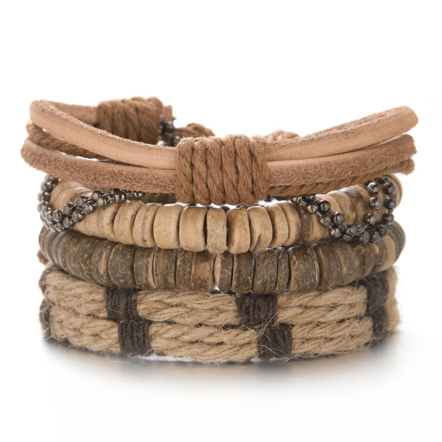 Men Bracelets Vintage Multilayer Leather Braid Bracelets - Mateo Starr