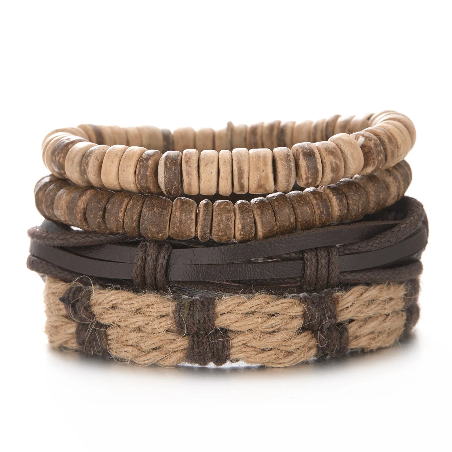 Men Bracelets Vintage Multilayer Leather Braid Bracelets - Mateo Starr