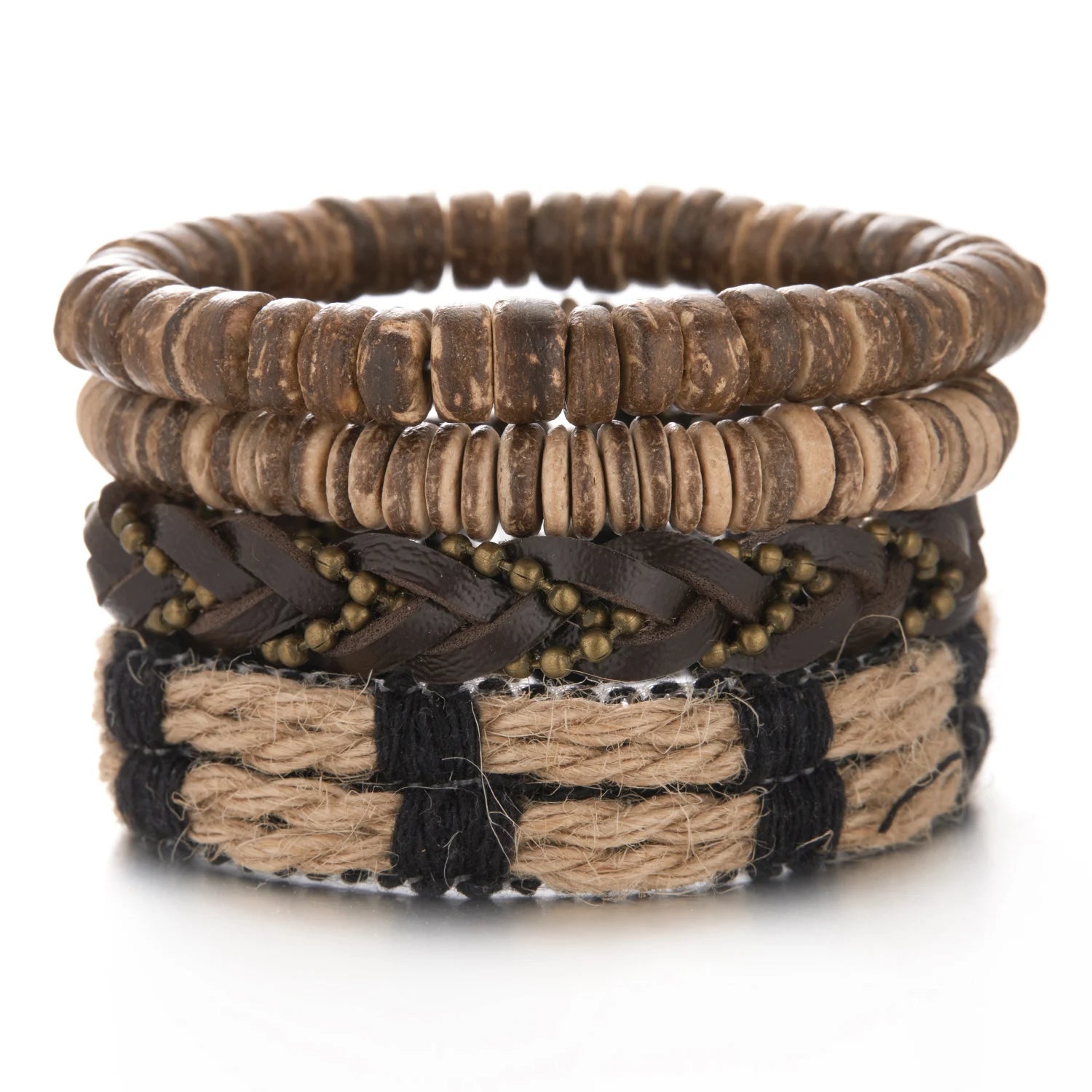 Men Bracelets Vintage Multilayer Leather Braid Bracelets - Mateo Starr