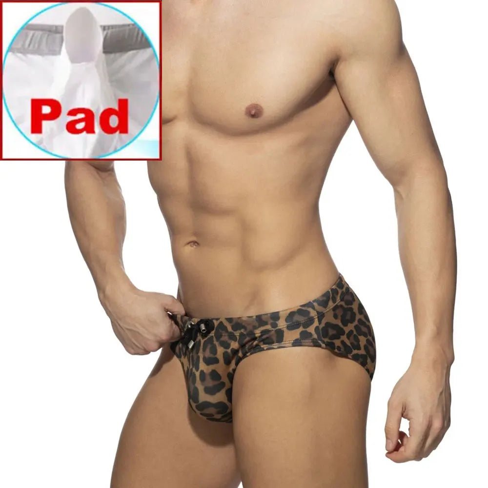 Men’s Leopard Print Swimwear Briefs – Bold & Comfortable - Mateo Starr