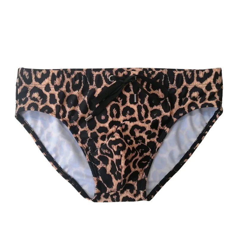 Men’s Leopard Print Swimwear Briefs – Bold & Comfortable - Mateo Starr