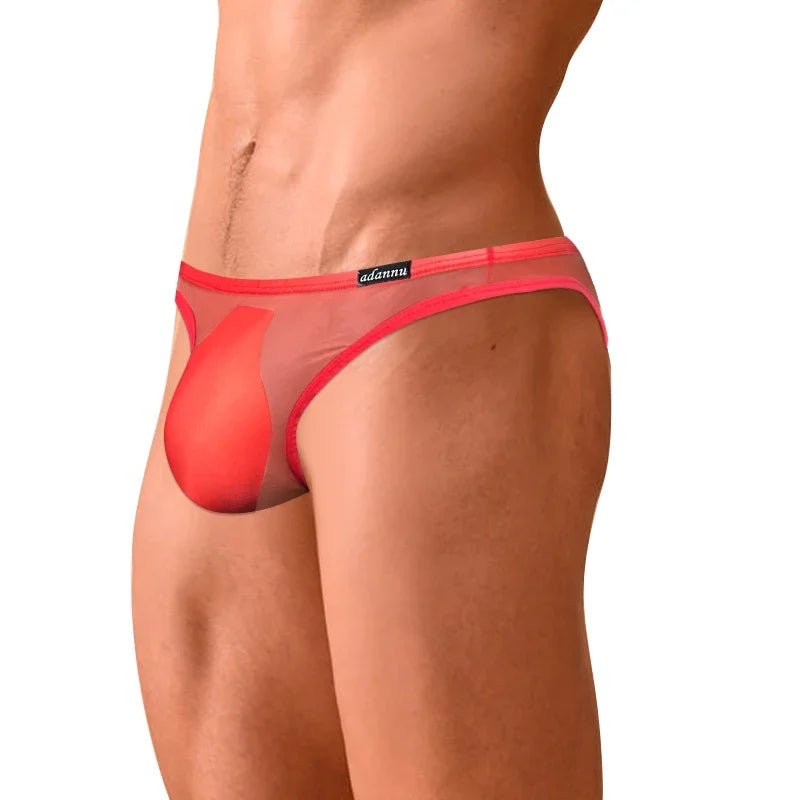 Sexy Gay Men Underwear Jockstrap Low - rise Pouch Transparent Bikini Thongs String - Mateo Starr